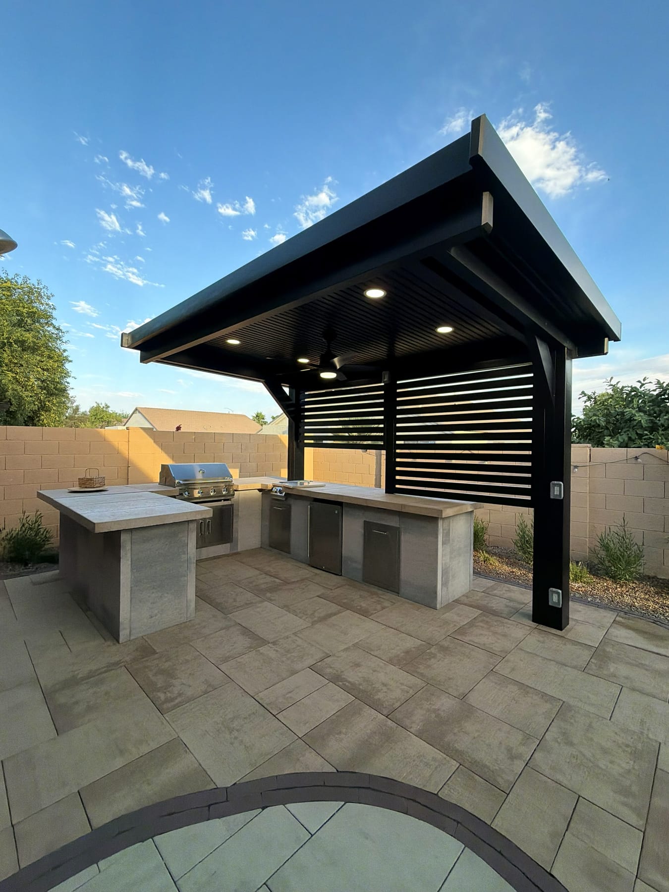 Masonry outdoor kitchen
